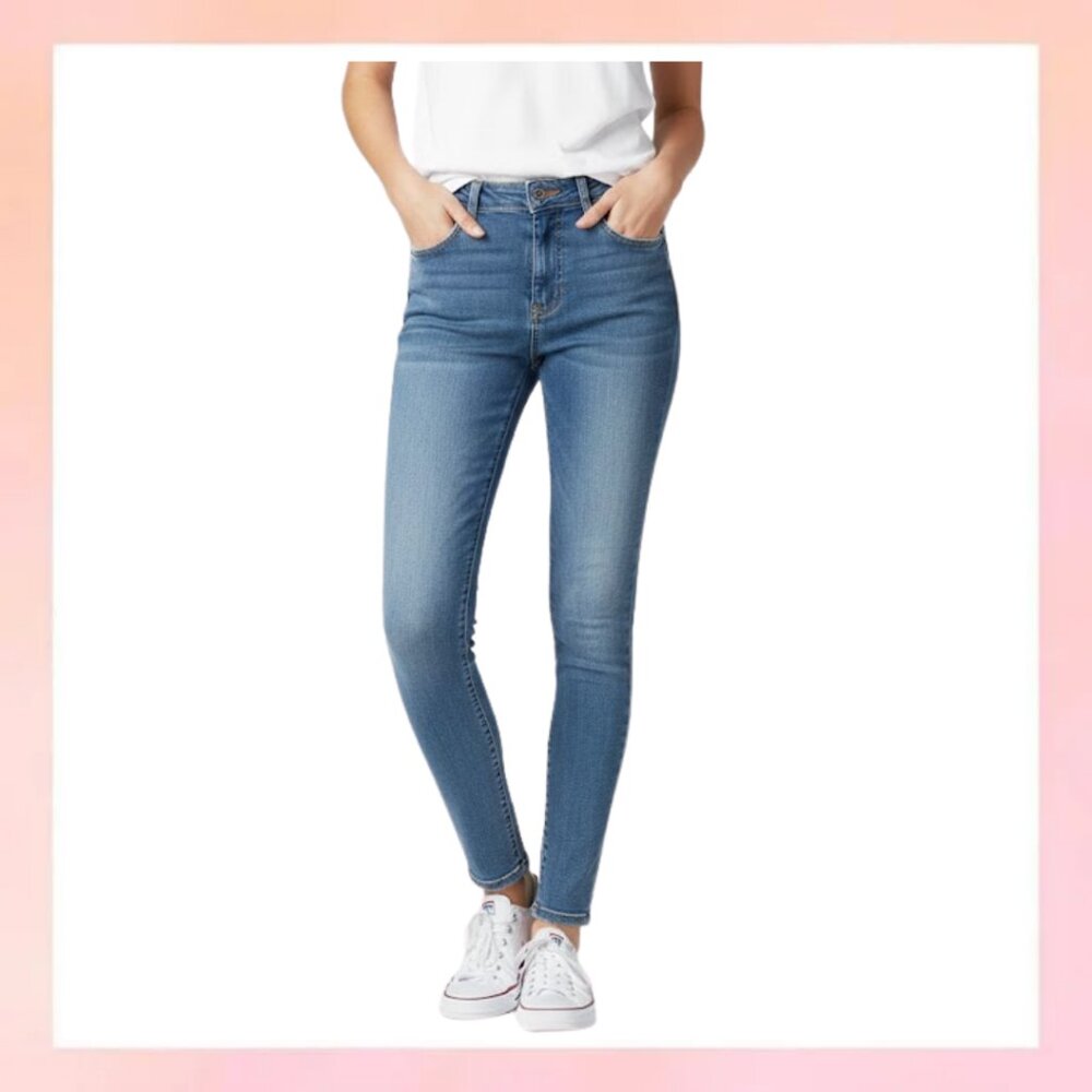 Hollister Low Rise Skinny Jeans Medium Wash Blue Denim Size 3L W26 L30